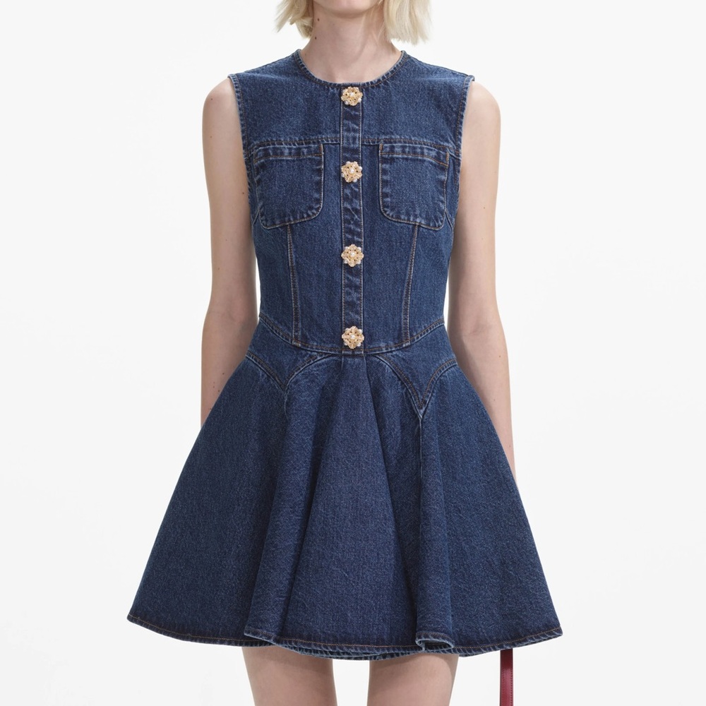 Self-Portrait Denim Mini Dress